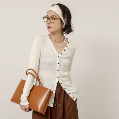 【MAQWEL/マクウェル】ウォッシャブルリブカーディガン