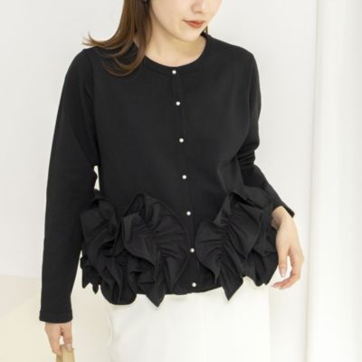 【WEB限定】ウォッシャブルフラワーモチーフカーディガン