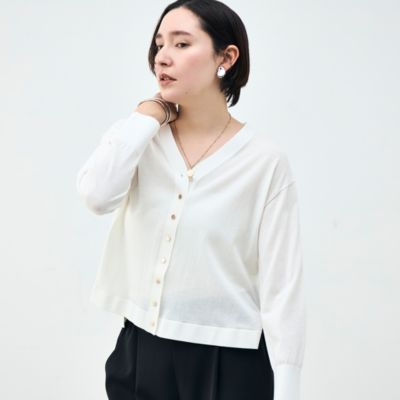 定価15950円❤️新品タグ付❤️NOLLEY'S Vネックカーディガン 手洗い可能》ケーブルレースVネックカーディガン | NOLLEY'S