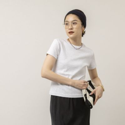 　【MAQWEL/マクウェル】ウォッシャブルCOTTON RIB 半袖Tシャツ