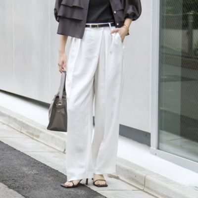 NOLLEY'S(ノーリーズ)のウォッシャブルラップ風ワイドパンツ通販