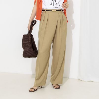 NOLLEY'S(ノーリーズ)のウォッシャブルラップ風ワイドパンツ通販