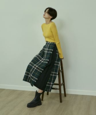 コーデ売り♡INED リブニット トップス＆ベルト付き マーメイドスカート SNIDELの細見えリブニットトップス× マーメイドスカートで可愛い