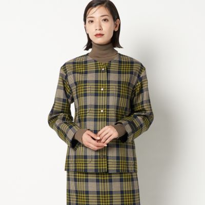 Heliopole エリオポール のbonottoウールチェッククルーネックジャケット通販 集英社happy Plus Store