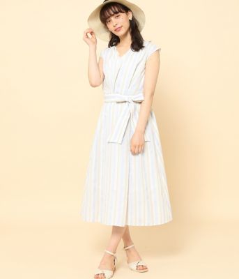 Rope Picnic ロペピクニック のストライプ織カシュクールワンピース通販 集英社happy Plus Store