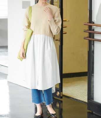 Vis ビス の Bi Tan 美短 ミニケーブルニットドッキングワンピース通販 Leeマルシェ