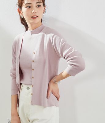 Rope Picnic ロペピクニック の Web限定カラー ピンク マカロンカラーリブニットカーディガン通販 集英社happy Plus Store