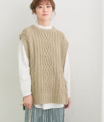 Rope Picnic ロペピクニック の綿混ケーブルニットベスト通販 集英社happy Plus Store