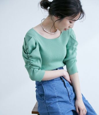 Vis ビス の 美人百花5月号掲載 Uvケア 袖シャーリング5分袖リブプルオーバー通販 集英社happy Plus Store