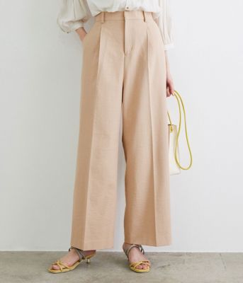 Rope Picnic ロペピクニック の セットアップ対応 麻混タックワイドパンツ通販 集英社happy Plus Store