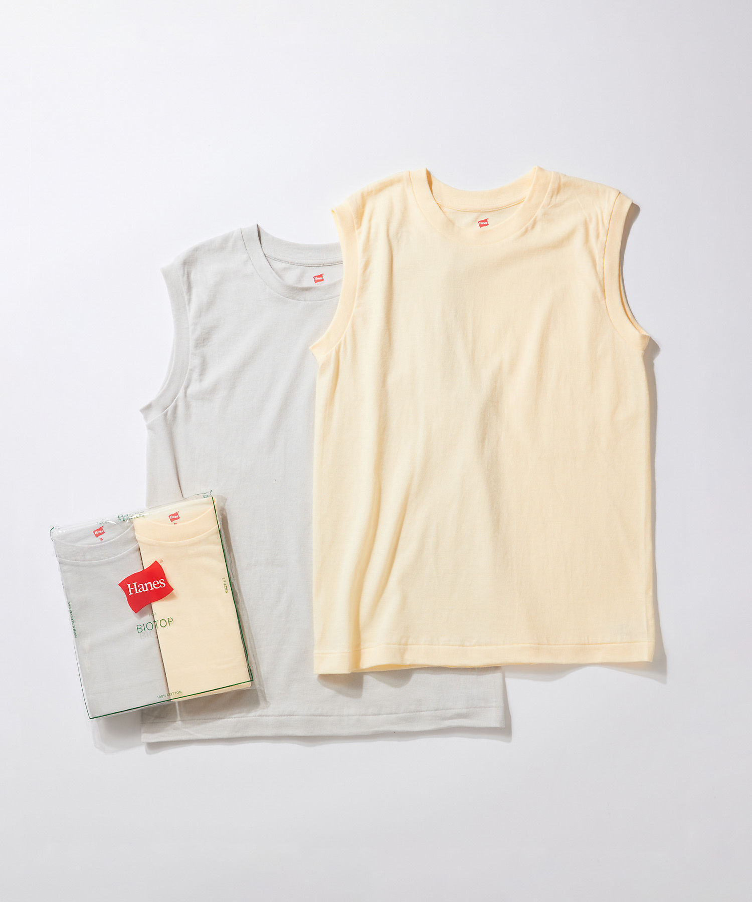 ADAM ET ROPE’
【Hanes for BIOTOP】Sleeveless T-shirts
￥5,280　パックT