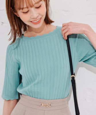 ROPE' PICNIC(ロペピクニック)のBeauty knit/スカラップネックハーフ