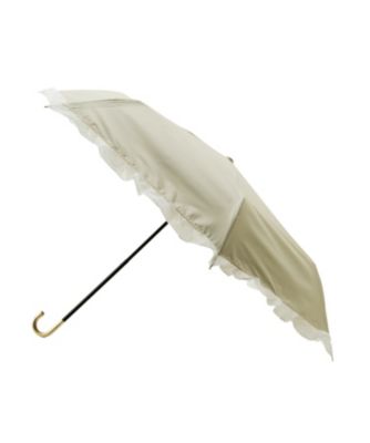 ＜集英社＞ ROPE’ PICNIC(ロペピクニック)/【Wpc.】晴雨兼用/遮光オーガンジーフリルチェック折りたたみ傘画像