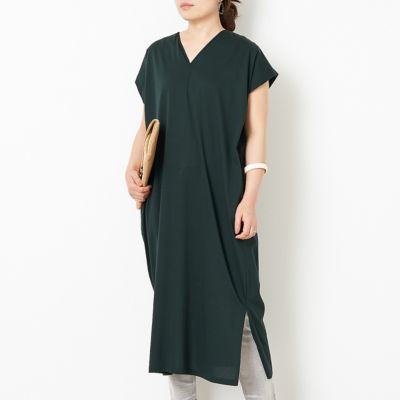 Abahouse Mavie アバハウス マヴィ のecru シルケットvネックワンピース通販 Eclat Premium エクラプレミアム