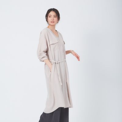 Abahouse Mavie アバハウス マヴィ のecru パウダーポプリンノーカラーシャツワンピース通販 集英社happy Plus Store