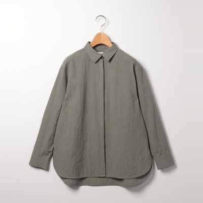 SCAPA 【WEB限定】コットンリネンチェックシャツブラウス