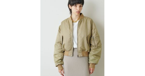ウィムガゼット ガーメントダイMA-1 ベージュ ジャケット ブルゾン 