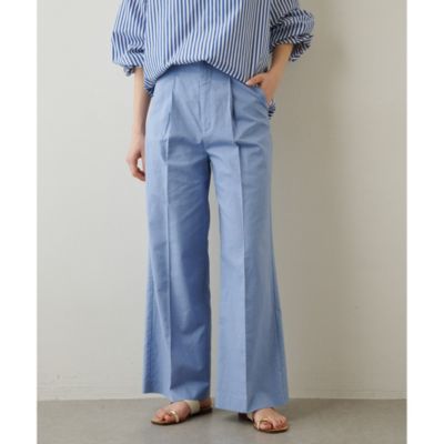 THE PAUSE Whim Gazette 　ワイドパンツ　麻混　38M Whim Gazette(ウィム ガゼット)の【THE PAUSE】タックハーフ