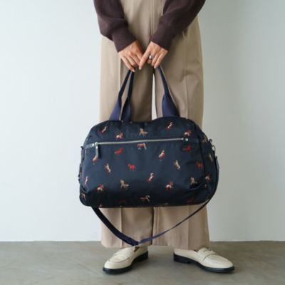 ラシットボストンバッグ【キャリーバッグにのせられるバッグです。寸法はマチ20cm高さ30cm