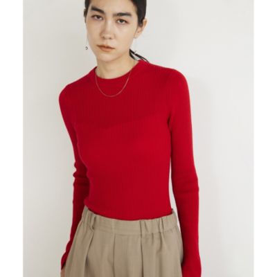 超美品♡24AW ウィムガゼット/RIBクルーネックプルオーバー リブニット Whim Gazette(ウィム ガゼット)のRIB クルーネックプルオーバー通販