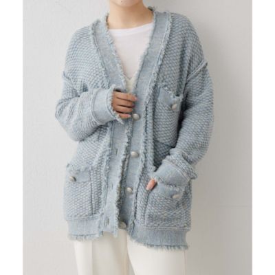 Whim Gazette(ウィム ガゼット) ツイードニットジャケット Whim Gazette(ウィム ガゼット)のツイードニットジャケット通販