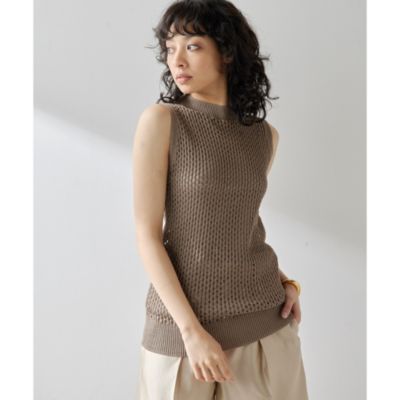 WhimGazette メッシュプルオーバー 25SS モカ ウィムガゼット Whim Gazette（ウィムガゼット）の「メッシュプルオーバー（ニット