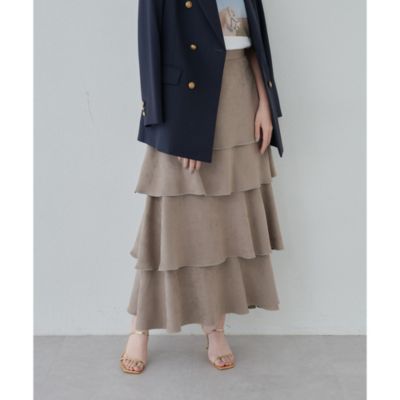 集英社HAPPY PLUS STOREWhim Gazette（ウィム ガゼット）/スエードライクティアードスカート
