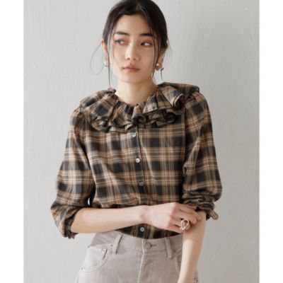 集英社HAPPY PLUS STOREWhim Gazette（ウィム ガゼット）/フリルチェックブラウス