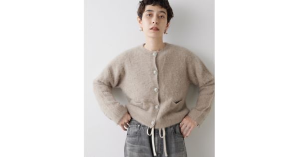 Whim Gazette(ウィム ガゼット)のカシミヤ混ファーニットジャケット 