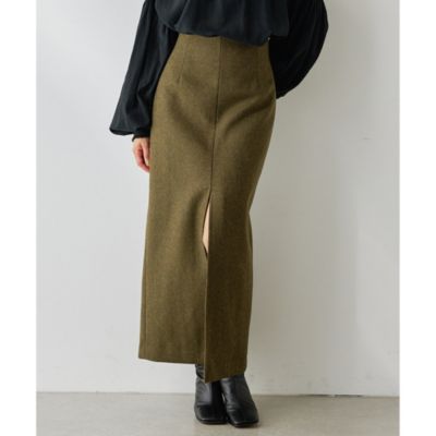 Whim Gazette ウィムガゼット♡メルトンスリットスカート グレー Whim