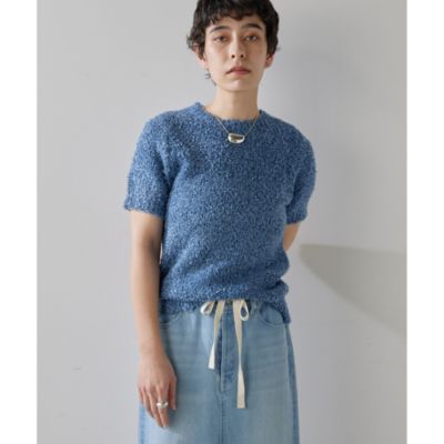 Whim Gazette ハンソデTWEEDY ニットプルオーバー Whim Gazette｜ハンソデTWEEDYニットプルオーバー | Rakuten