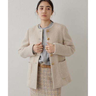 Whim Gazette ウールコート ボタンコート ベージュ FREE Whim Gazette(ウィム ガゼット)のボタンコート通販 | 集英社HAPPY PLUS