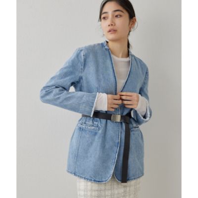 ※美品 Whim Gazette ノーカラー デニムGジャン Whim Gazette(ウィム ガゼット)のDENIMノーカラージャケット通販