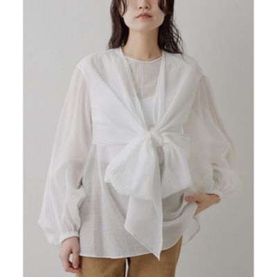 【美品】WhimGazette フロントリボンブラウス Whim Gazette(ウィム ガゼット)のフロントリボンブラウス通販