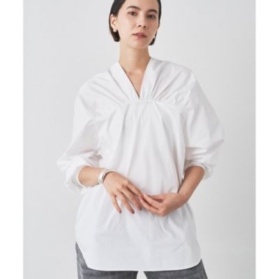 Whim Gazette ウィム ガゼット ネックギャザーフリルブラウス ネックフリルブラウス | Whim Gazette(ウィム ガゼット