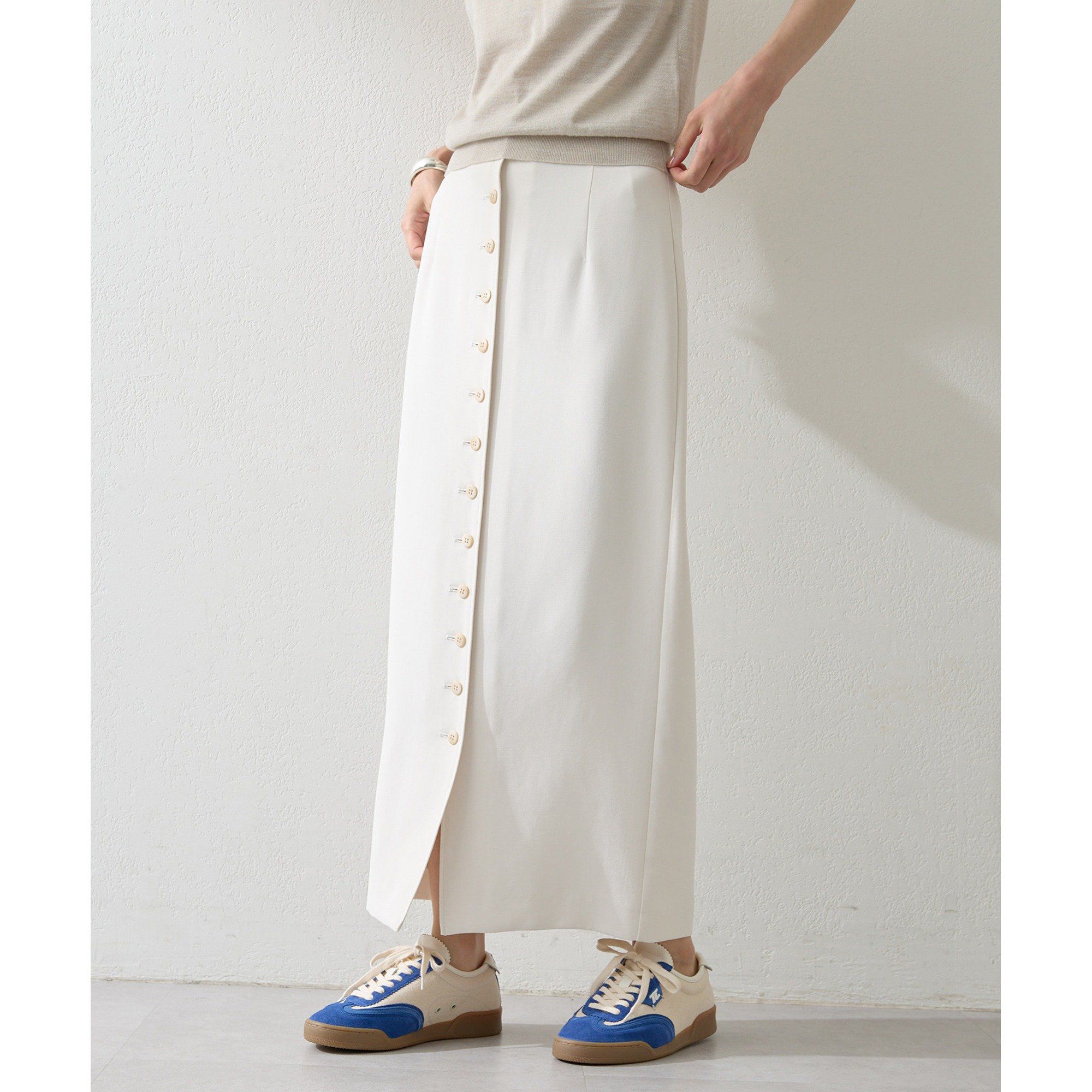 Whim Gazette(ウィム ガゼット)/Wクロスボタンスカート