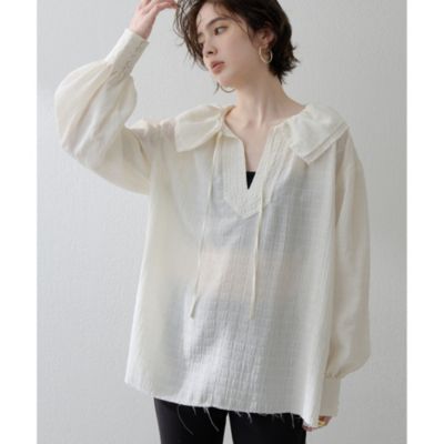 ウィムガゼット　フリルスリーブブラウス　シャツ　2WAY　スキッパー　フリル　黒 2WAYフリルブラウス | Whim Gazette(ウィム ガゼット)レディース