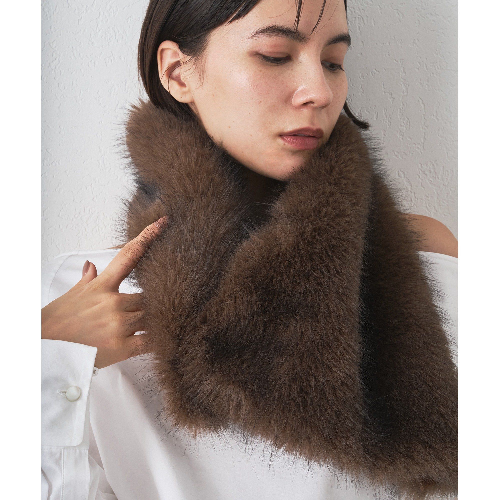 Whim Gazette(ウィム ガゼット)/【THROW】Eco Fur Shawl
