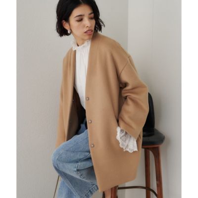 Whim Gazette(ウィム ガゼット)のダブルビーバーミドルコート