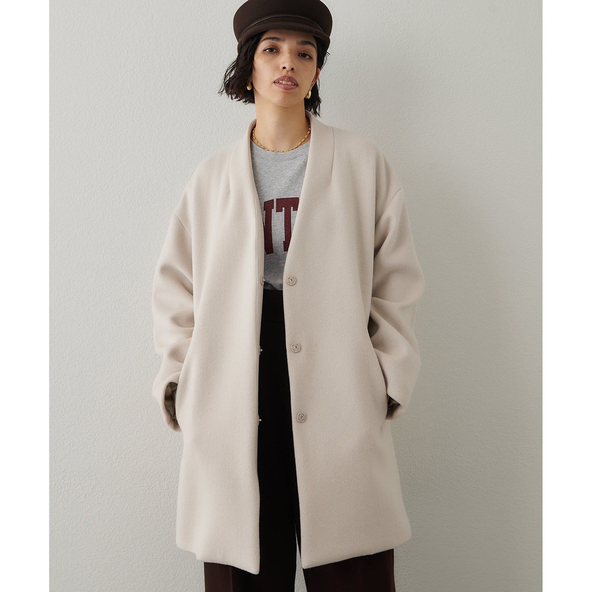 Whim Gazette(ウィム ガゼット)/ダブルビーバーミドルコート