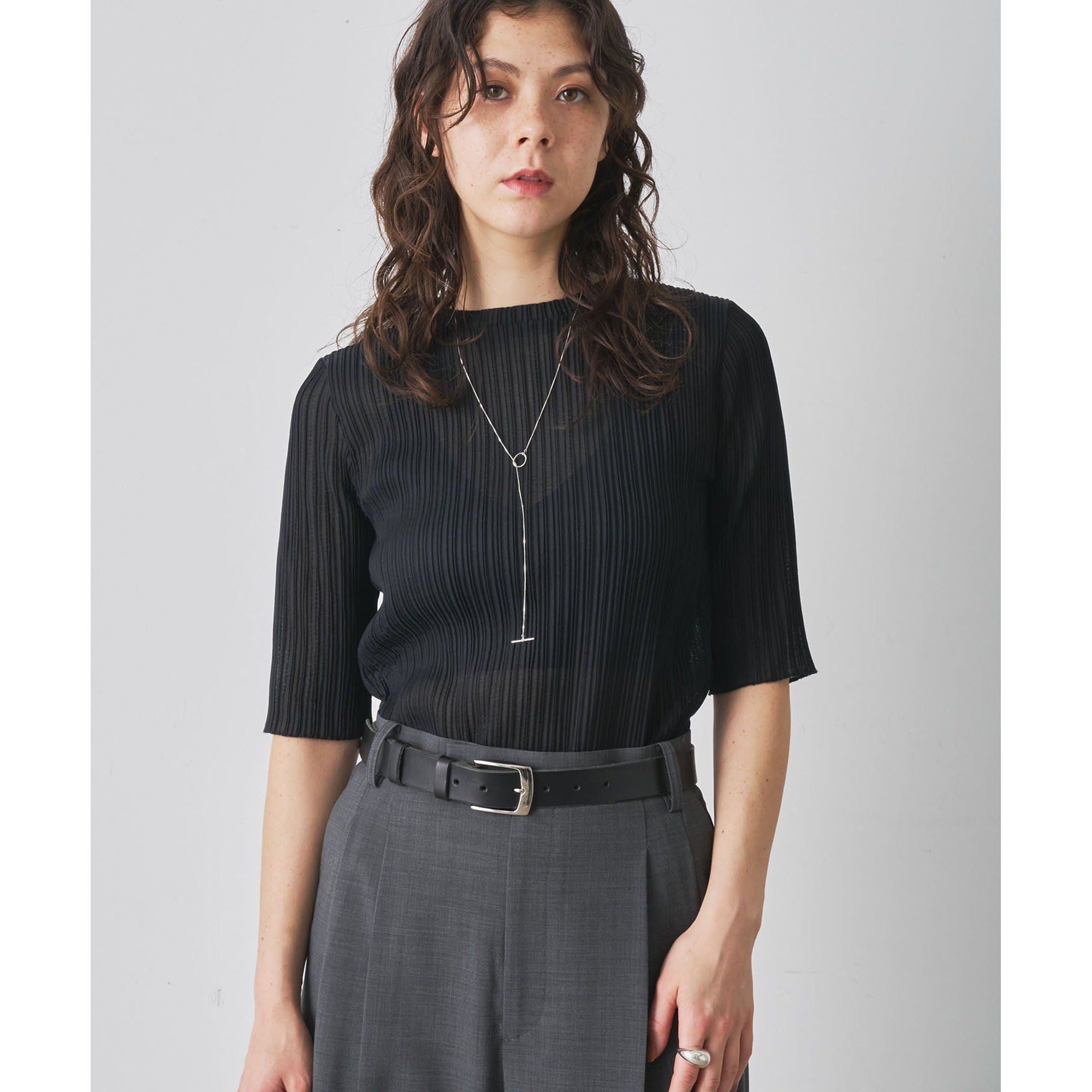 Whim Gazette(ウィム ガゼット)/プリーツハーフスリーブプルオーバー