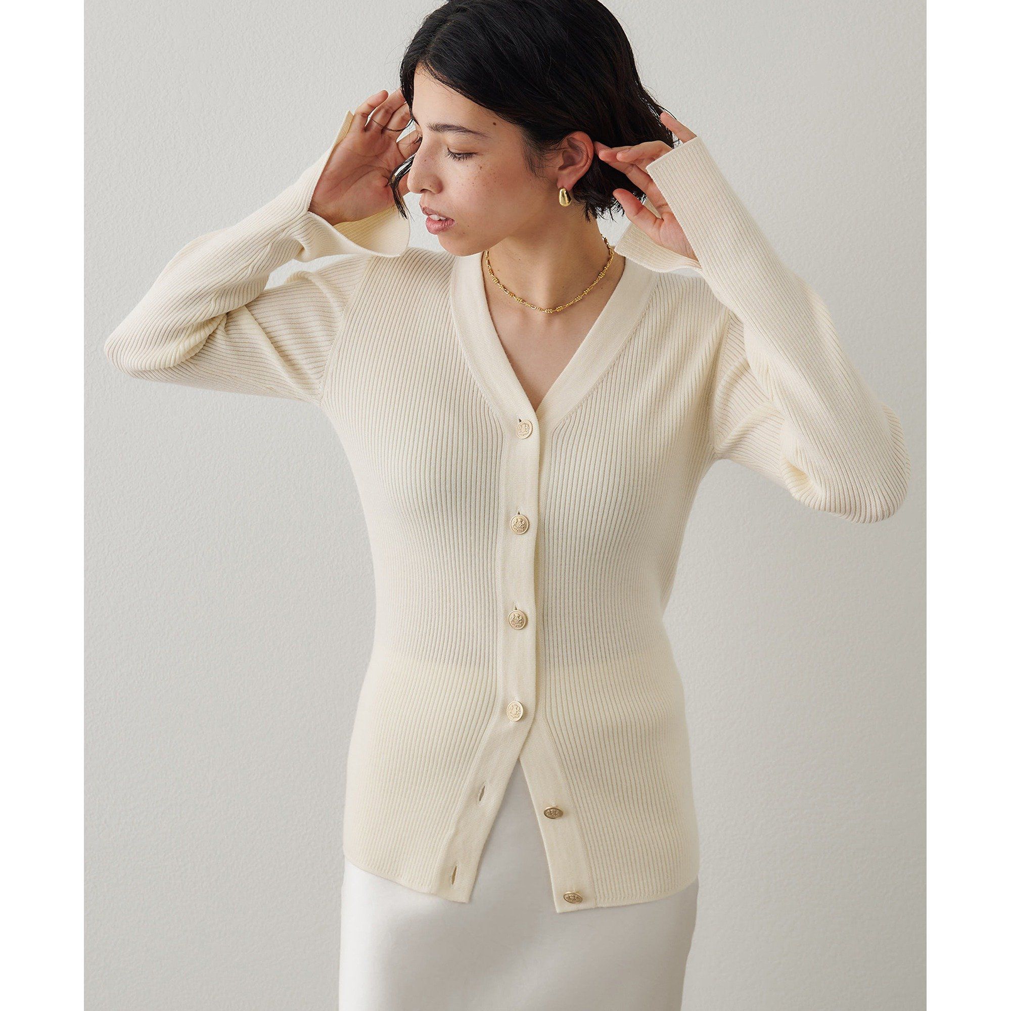 Whim Gazette(ウィム ガゼット)/リブニットカーディガン