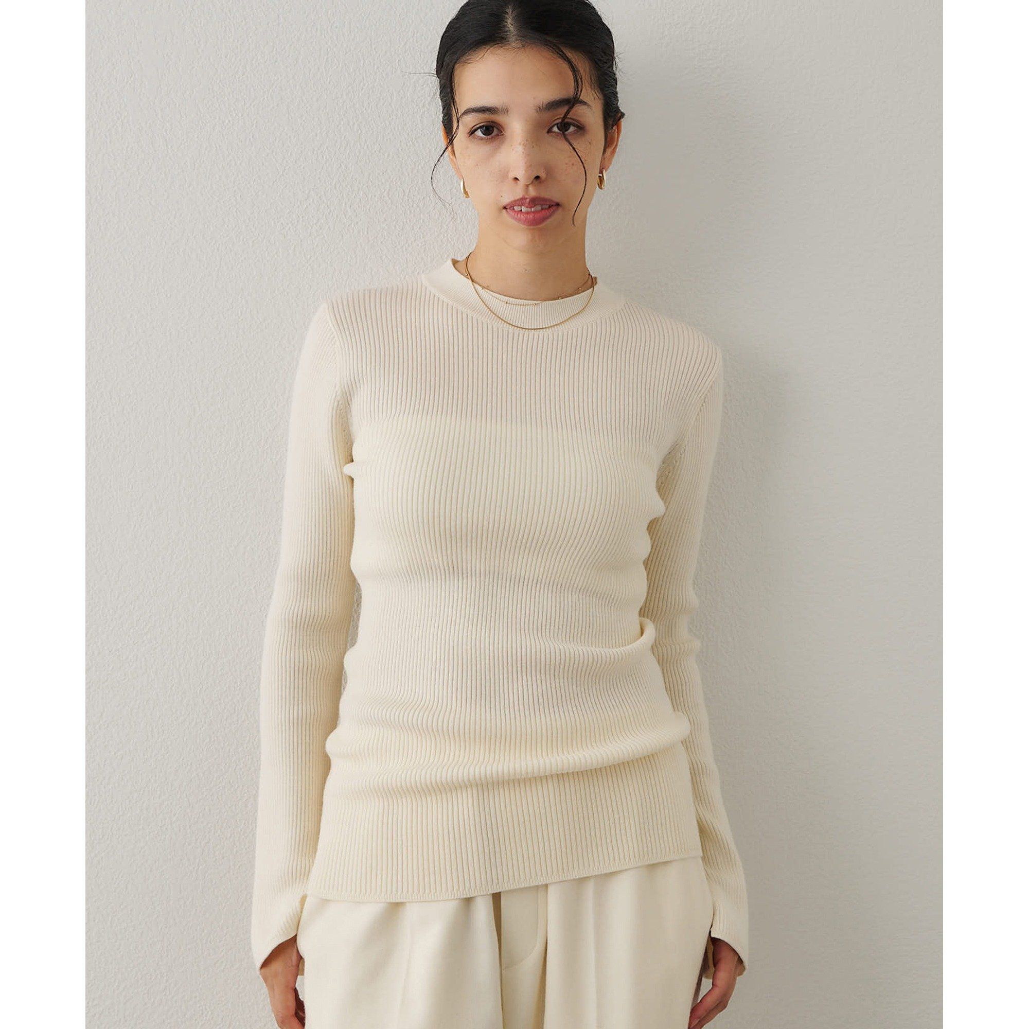 Whim Gazette(ウィム ガゼット)/リブニットクループルオーバー