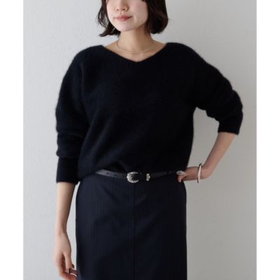 【美品✨】Whim Gazette ふんわり　フォックスウールVネックニット　冬 Whim Gazette(ウィム ガゼット)のフォックスウールVネックプルオーバー