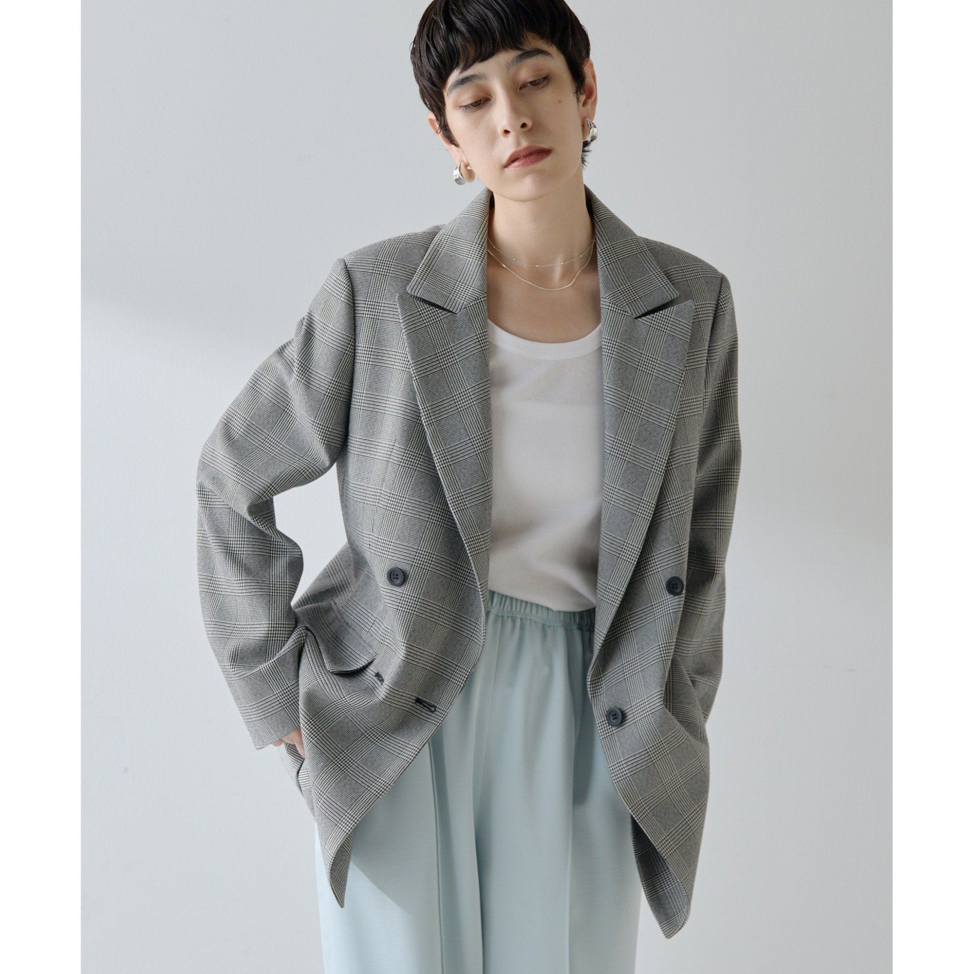 Whim Gazette(ウィム ガゼット)/【THE PAUSE】チェックダブルジャケット