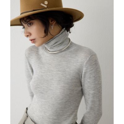 2025AW今季美品★ウィムガゼット　ソフトRIBタートル　オフホワイト　ウール 2025AW今季美品☆ウィムガゼット ソフトRIBタートル オフホワイト