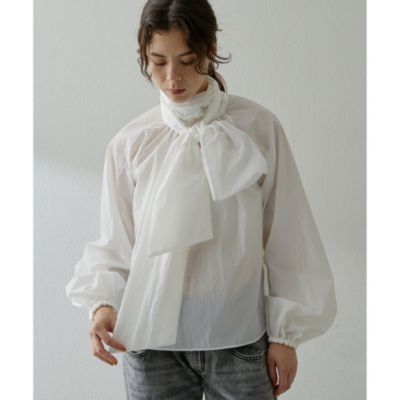 Whim Gazette(ウィム ガゼット)のギャザーボウタイブラウス通販