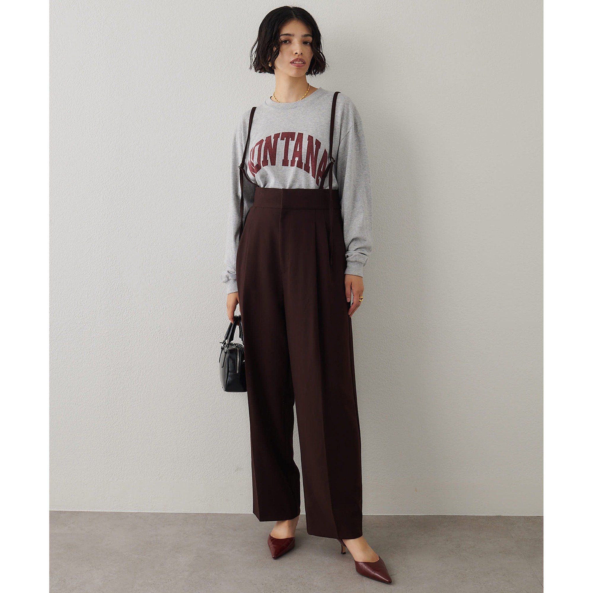 Whim Gazette(ウィム ガゼット)/ハイウエストサスペンダーパンツ