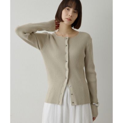 RAW SILK リブカーディガン