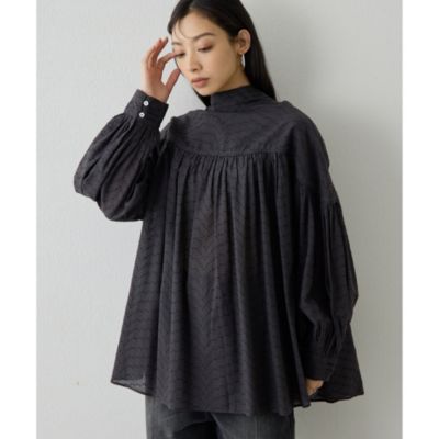 Whim Gazette(ウィム ガゼット)のコットンギャザー切替ブラウス通販
